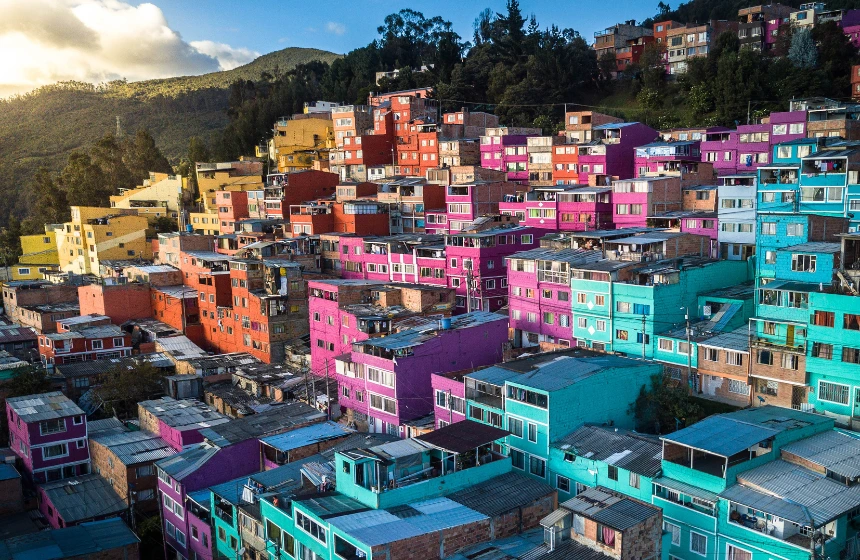 colorful house of bogota in colombia