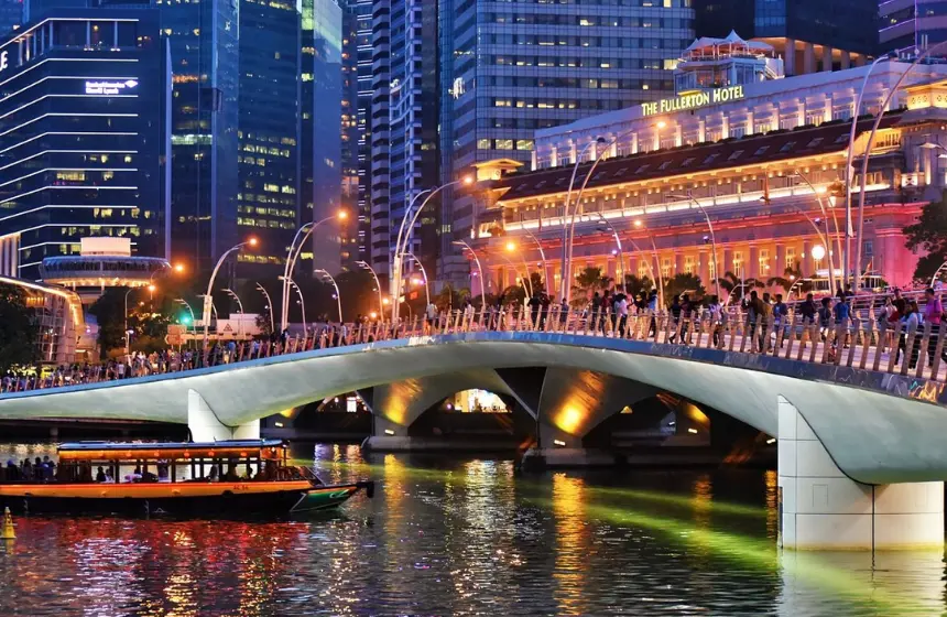 night view of singapore river cruise