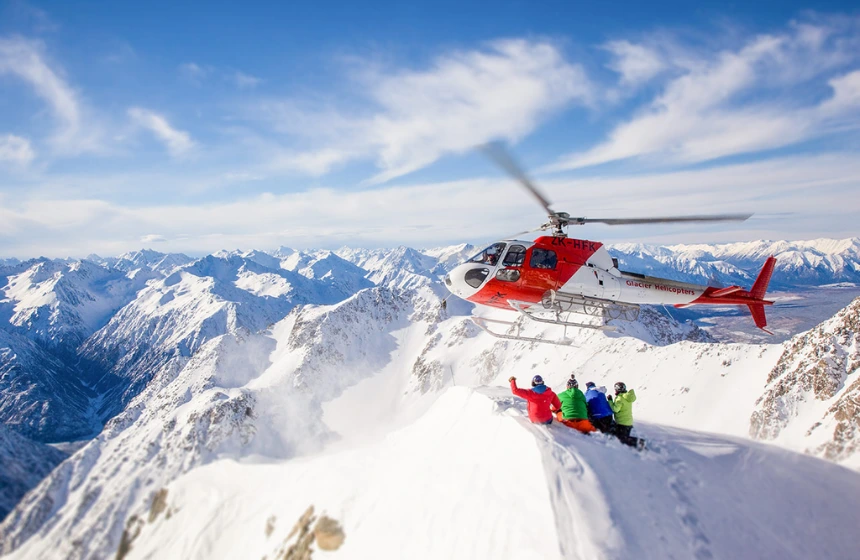 helicopter in a mountain