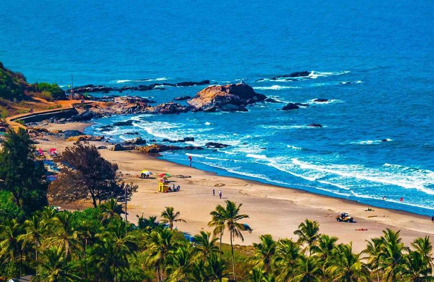 Goa beach top view
