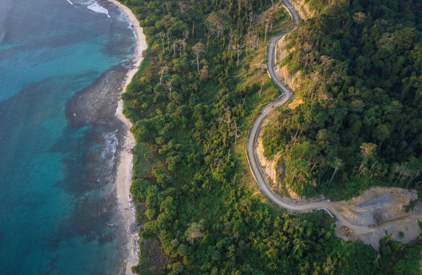 top view of havelock island road