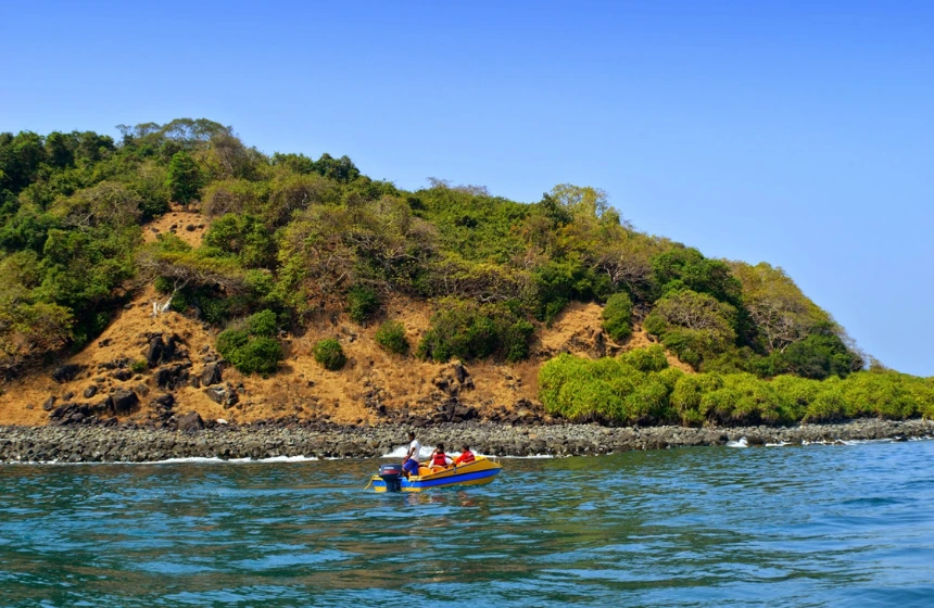 tourists enjoying boat ride near netrani islnad