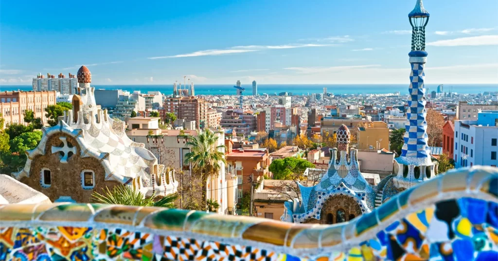 Barcelona city top view