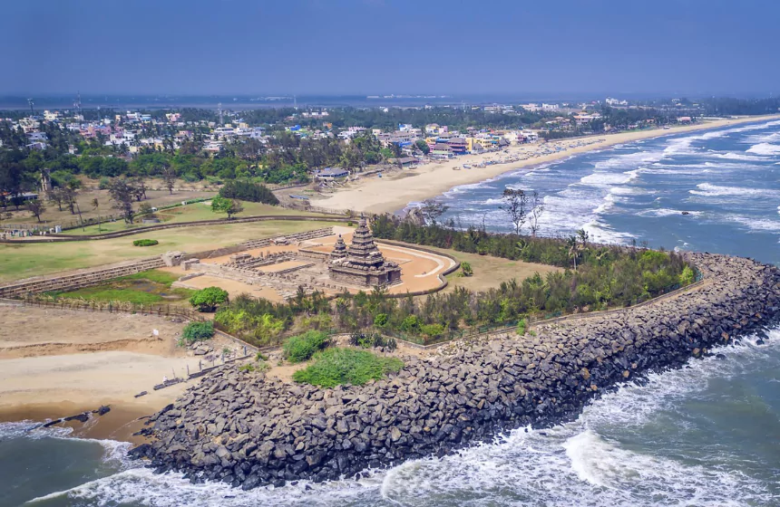 Mamallapuram Beach top view
