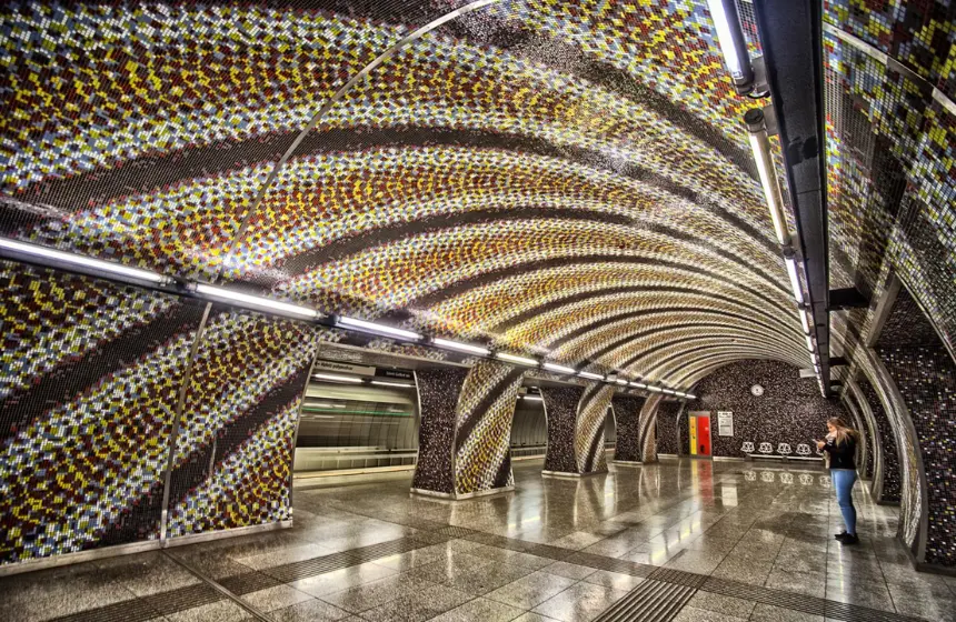 Metro station with elegant, classic design