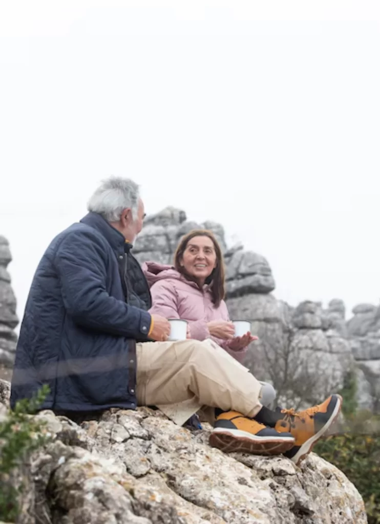 a senior couple enjoying