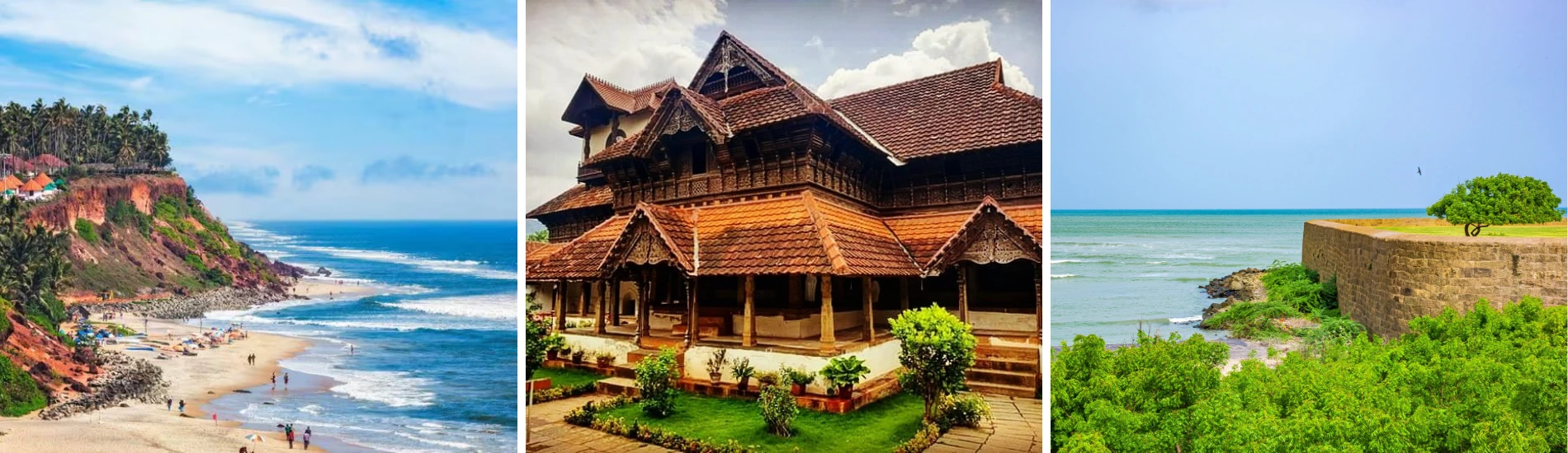 Kovalam Beach_Padmanabhapuram Palace_Vattakottai Fort- Road trip to Kanyakumari - Unimoni Travel & Holidays